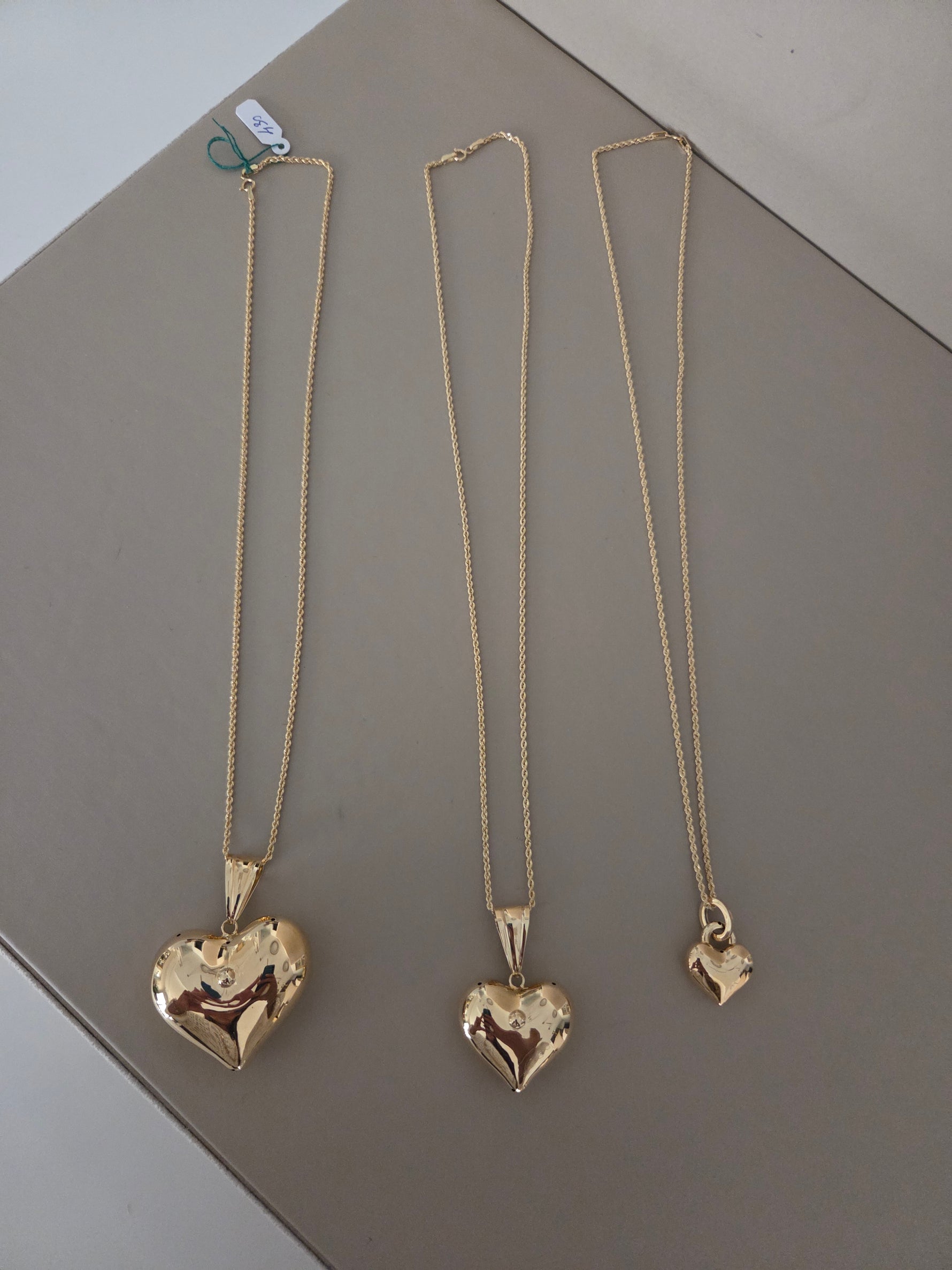CORDA LASER CON CUORE BOMBATO ORO 18KT