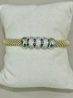 Bracciale in argento 925% bagno oro 18kt. Con Swarovski , La Monade