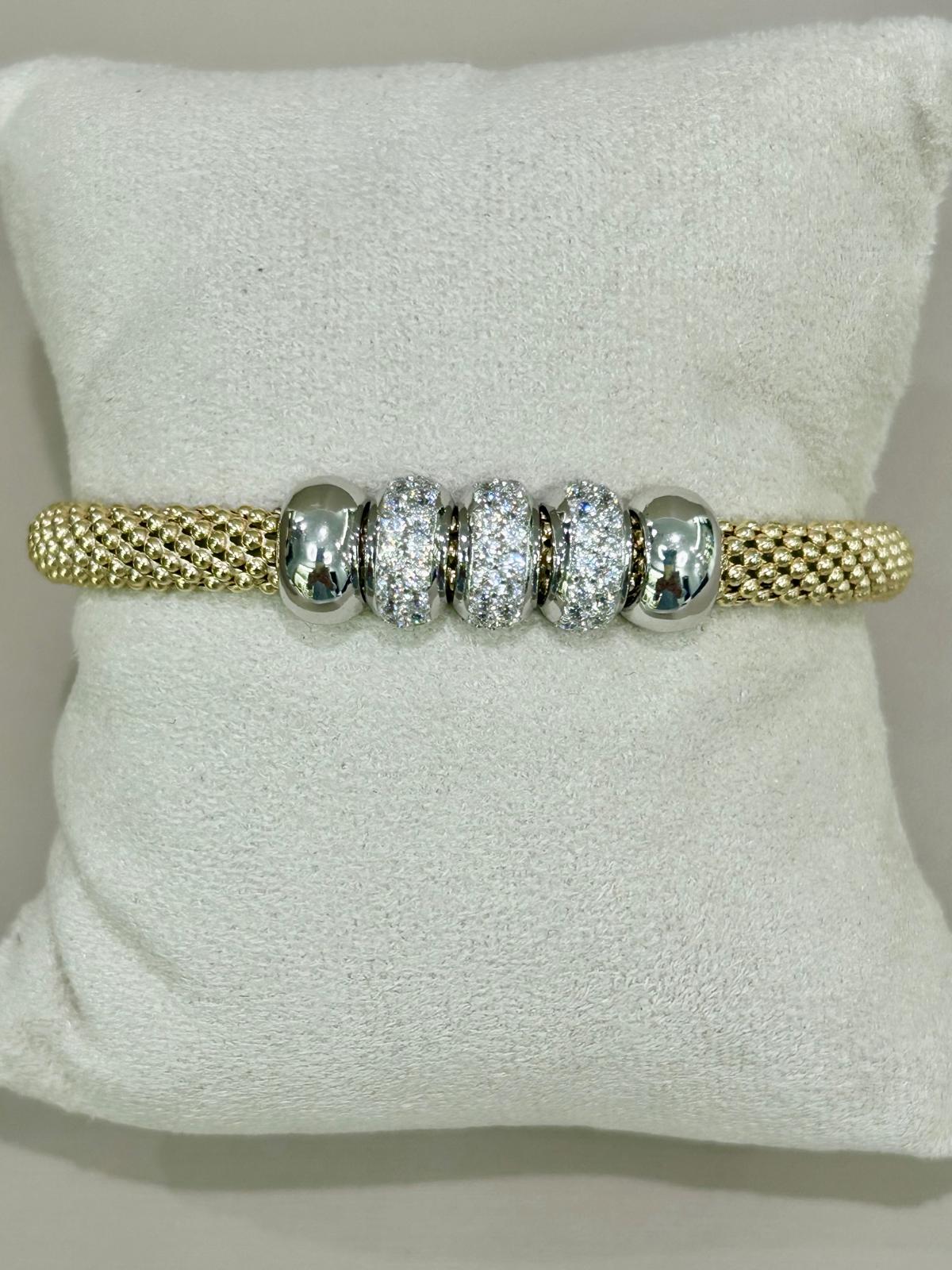 Bracciale in argento 925% bagno oro 18kt. Con Swarovski , La Monade