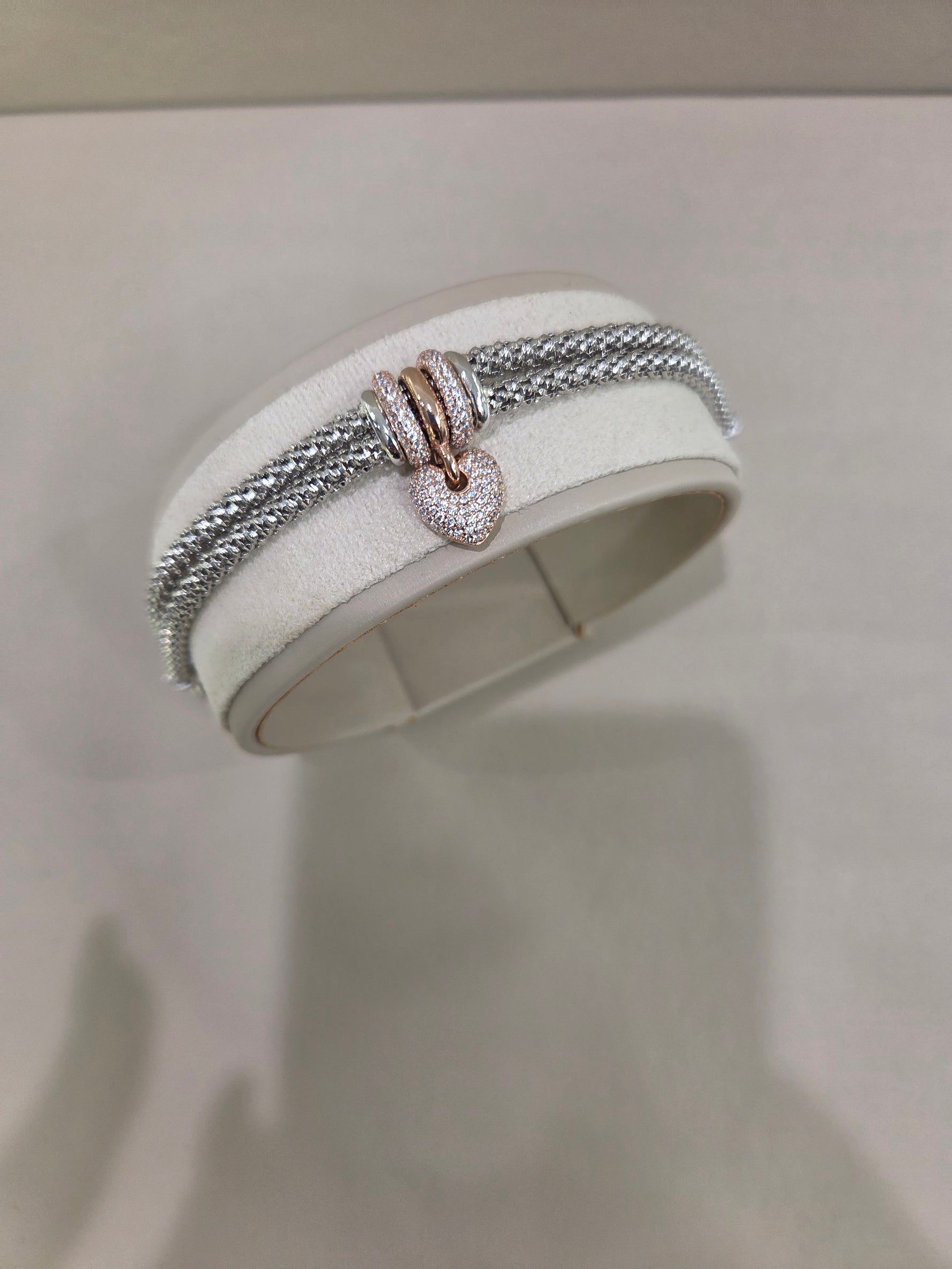 Bracciale in argento 925% bagno oro 18kt. Con Swarovski , La Monade