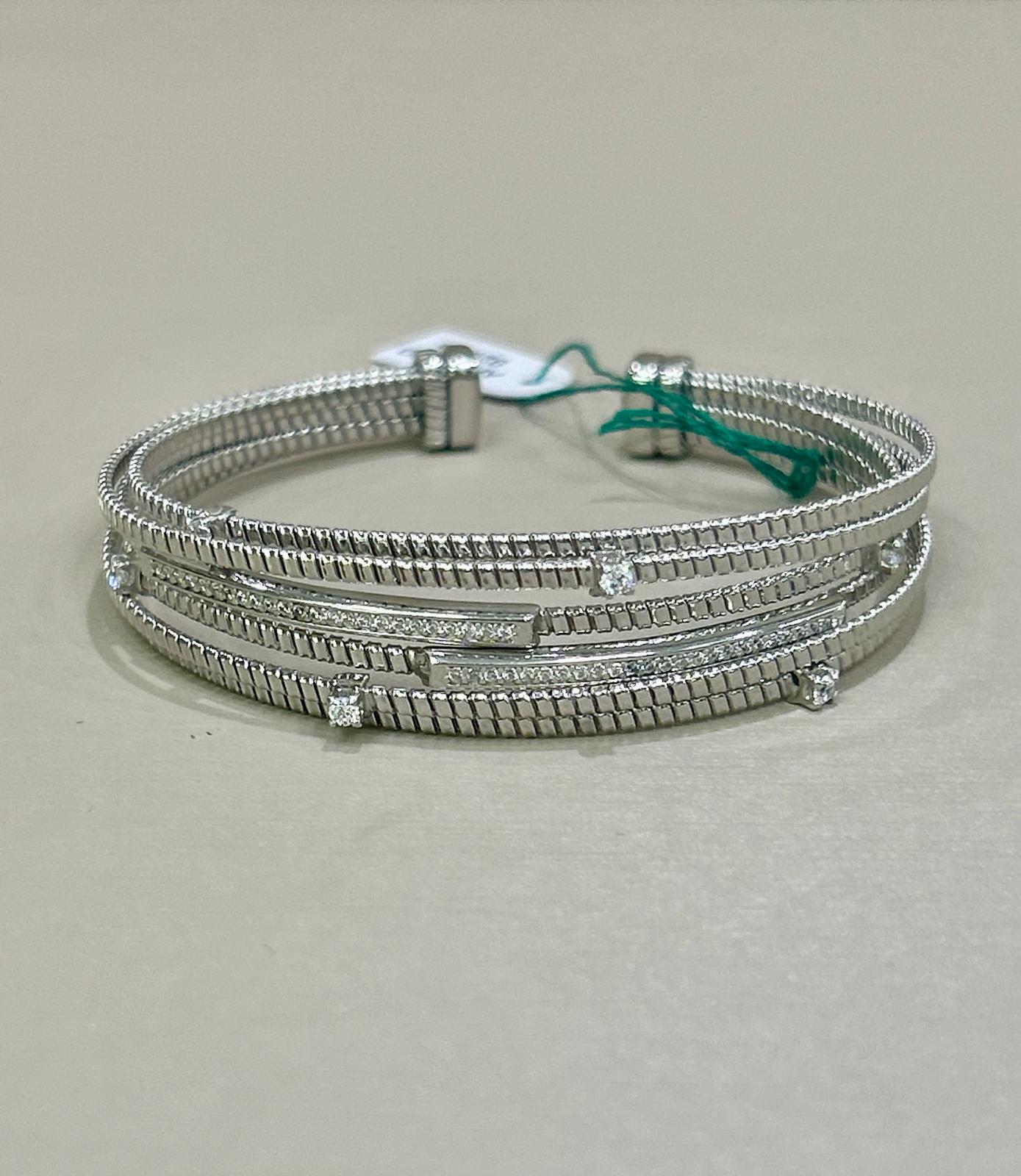 BRACCIALE  IN ARGENTO 925 CON BAGNO ORO 18KT E SWAROSKI LA MONADE