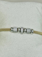 Bracciale in argento 925% bagno oro 18kt. Con Swarovski , La Monade