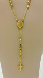COLLANA ROSARIO TRE COLORI ROSA ORO ARGENTO