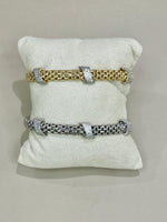 BRACCIALE IN ARGENTO 925 BAGNO ORO 18KT E SWAROSKI  LA MONADE