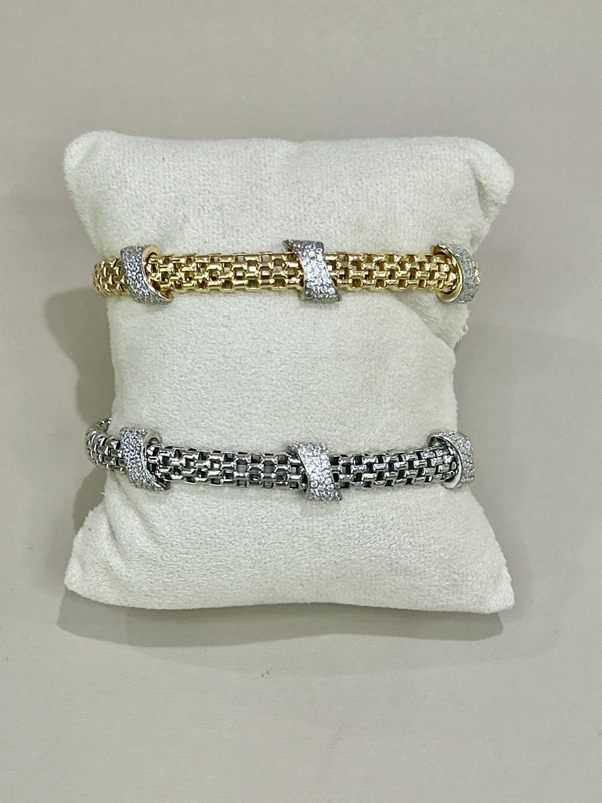 BRACCIALE IN ARGENTO 925 BAGNO ORO 18KT E SWAROSKI  LA MONADE